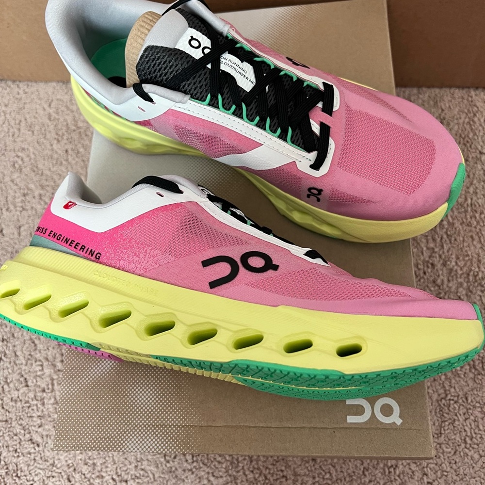 On Running On Cloudsurfer Next Sneakers Pink Limelight NIB cloudtec - Picture 3 of 7